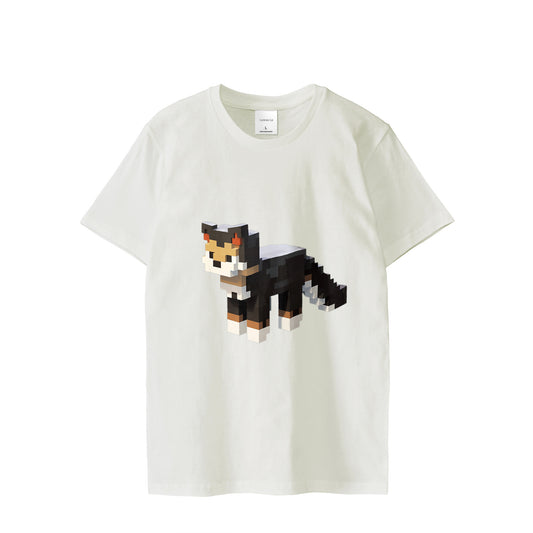 Pixel Cat Brown T-shirt